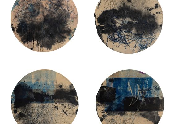 JEHAN SALEH - Untitled- 70 x 70 cm - Monotype on handmade paper, Ink and pigments, 2024